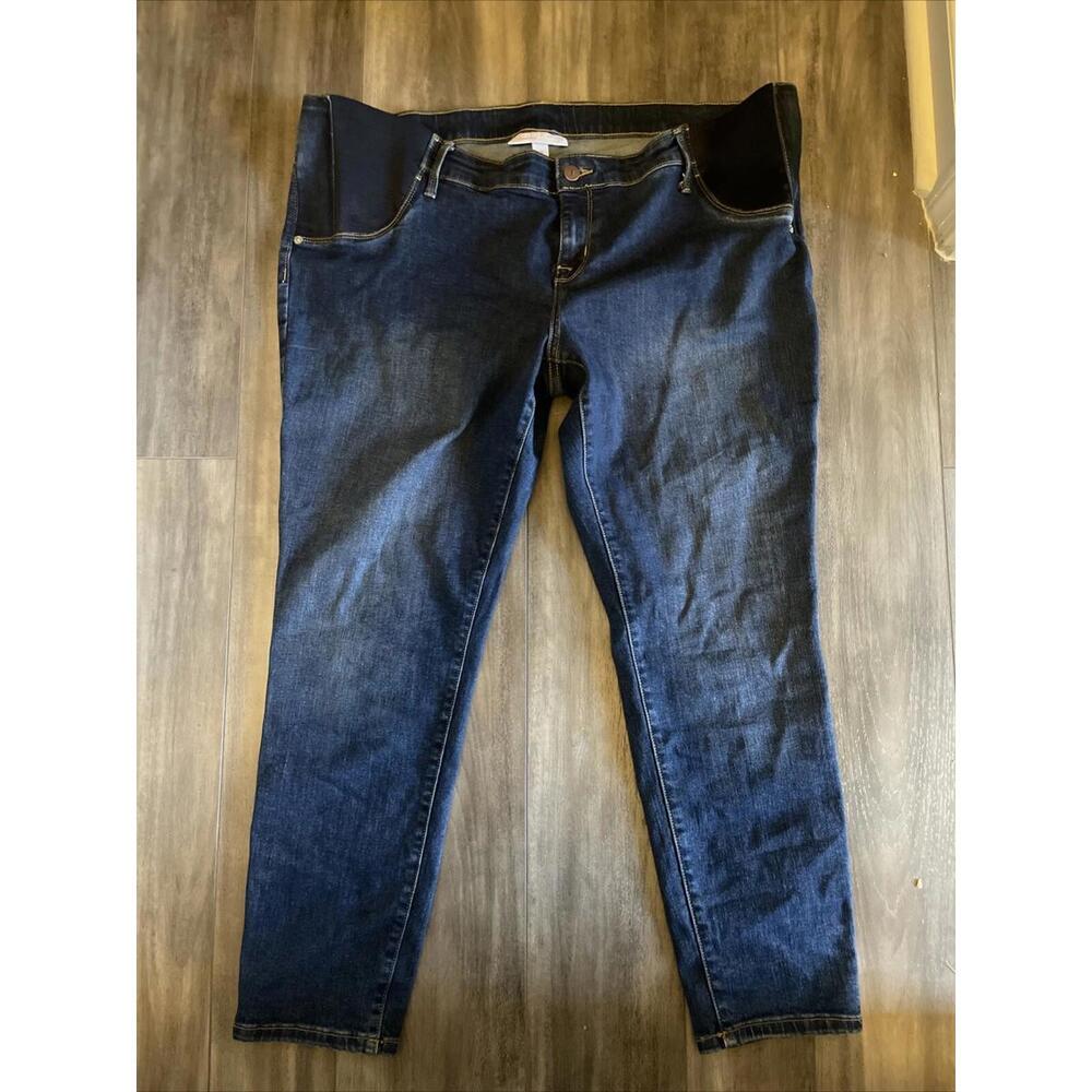 Isabel Maternity Jeans By Ingrid & Isabel Stretch Skinny Size 18 Blue Denim